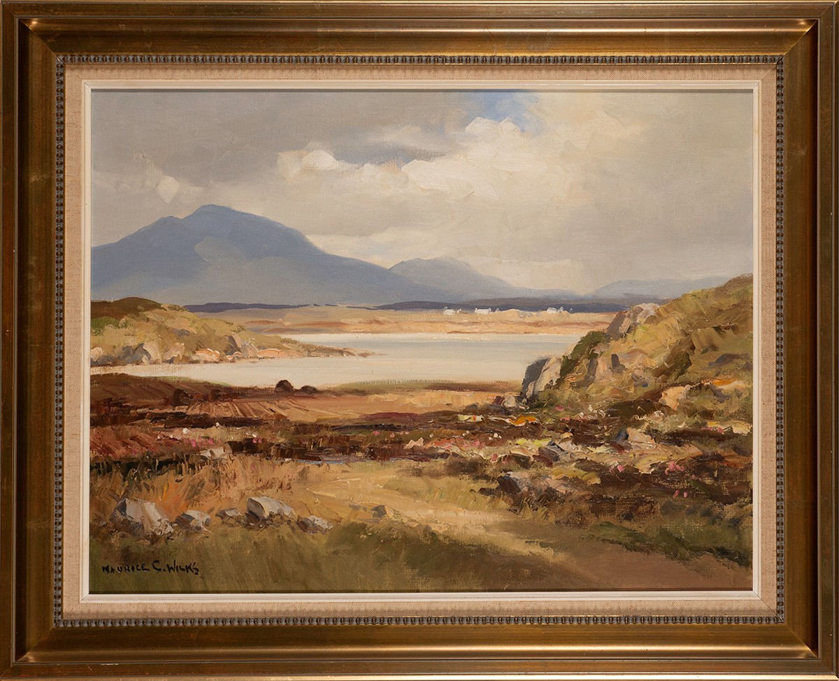 Maurice Canning Wilks RUA ARHA (1910-1984) MOUNTAINS AND LAKE, WEST OF IRELAND oil on canvas - Image 2 of 5