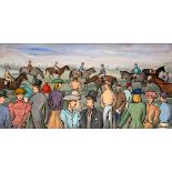 Gladys Maccabe MBE HRUA ROI FRSA (1918-2018) A DAY AT THE RACES - PUNCHESTOWN oil on board signed