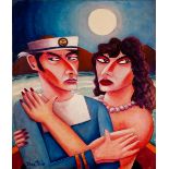 Graham Knuttel (b.1954) SAILOR AND WOMAN oil on canvas; (unframed) signed lower left 26 by 22in. (66