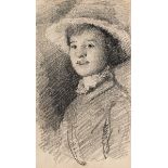 John Butler Yeats RHA (1839-1922) PORTRAIT OF A YOUNG GIRL pencil 6.75 by 3.75in. (17.1 by 9.5cm) 13