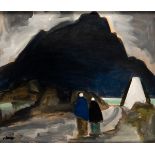 Markey Robinson (1918-1999) IN THE SHADOW OF THE MOUNTAIN oil on board signed lower left; with