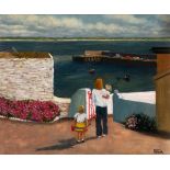 Maeve Taylor (b.1928) WAY TO THE BEACH, SUMMER, BALLYCOTTON HARBOUR oil on panel signed lower right;