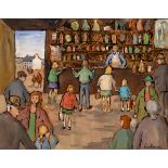 Gladys Maccabe MBE HRUA ROI FRSA (1918-2018) THE SWEET SHOP oil on board signed lower right 16 by