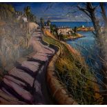 Gerard Byrne (b.1958) DALKEY ISLAND AND SORRENTO TERRACE FROM VICO ROAD, COUNTY DUBLIN oil on canvas