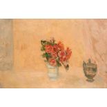 Stella Steyn (1907-1987) STILL LIFE WITH ROSES oil on canvas signed on reverse 20 by 30in. (50.8