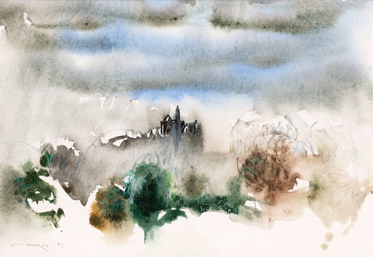 Louis le Brocquy HRHA (1916-2012) CASHEL, 1987 watercolour signed and dated lower left; with