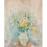 Stella Steyn (1907-1987) VASE OF FLOWERS oil on canvas with "atelier STEYN" stamp on stretcher 24 by