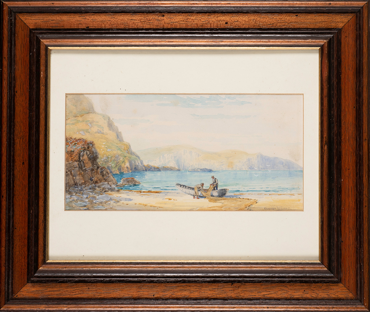 Alexander Williams RHA (1846-1930) ACHILL ISLAND, COUNTY MAYO watercolour signed lower right 5.75 by - Image 2 of 5