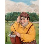 John Schwatschke (b.1943) SCRATCH GOLFER, 2006 oil on canvas signed lower left; signed, titled and