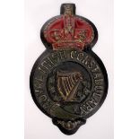 1902-1922 Royal Irish Constabulary barracks outer wall plaque. Cast iron with much original