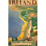 Circa 1950 Ireland - Holiday Travel by CIE, poster of Killiney by Eileen Costelloe Shows Killiney