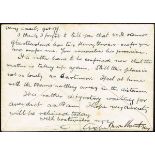 1917 (7 September) letter from Thomas Ashe in Mountjoy Prison. Written in ink on an envelope - the