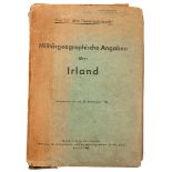 1940. Set of German manuals on Ireland for military and espionage purposes. A rare complete set of