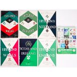 Rugby. 1955-1999. Irish programmes (7) 1955, v. England and v. Scotland; 1958, v. Wales; 1960, v.