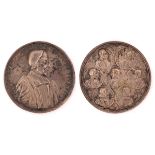 1688. Archbishop William Sancroft (1617-1693) and the Seven Bishops, silver medal, 1688 By George