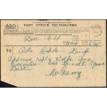 1917 (27-30 September) Funeral of Thomas Ashe. A collection of documents. (6) Includes telegrams,