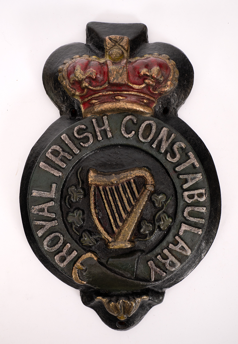 1880-1901 Royal Irish Constabulary barracks outer wall plaque. Cast iron with much original