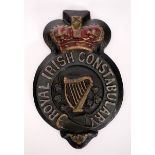 1880-1901 Royal Irish Constabulary barracks outer wall plaque. Cast iron with much original