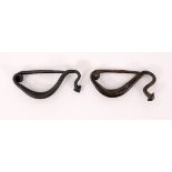 Circa 300BC. Pair of Iron Age Celtic la tene type bow brooches, 28-30mm in length. With
