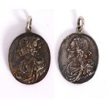 1643-1648 Charles I Royalist medal or badge Silver. Obverse. No legends. Laureate bust of Charles