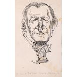 Circa 1990: Irish Times published caricature of Charlie Haughey Original pen and ink caricature