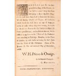 1688. Wiliam "Prince de Orange" notice seeking the return of arms taken away by disbanded