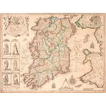 1632. John Speed map, The Kingdom of Ireland. Engraved map from Speed's Theatre of the Empire of