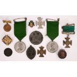 1838. Total Abstinence Society medals and related medals and badges. (11) Includes Father Mathew