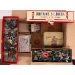 Model soldiers mixed lot in large box, mostly metal. (100s) Mainly unpainted, mostly from