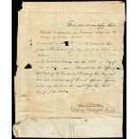 1828 (10 July) Certificate of Election of Daniel O'Connell for County Clare. "These are to certify