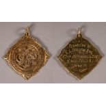 Football (Soccer). FAI 1950/1 Cup Final Winners medal, won by Cork Athletic FC. 9ct gold by