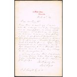 1882 (4 October) letter from Richard Pigott (the Forger of Parnell letters) to PJ Smyth MP
