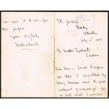 Michael Davitt signed letter concerning publication of Within the Pale, The True Story of Anti-