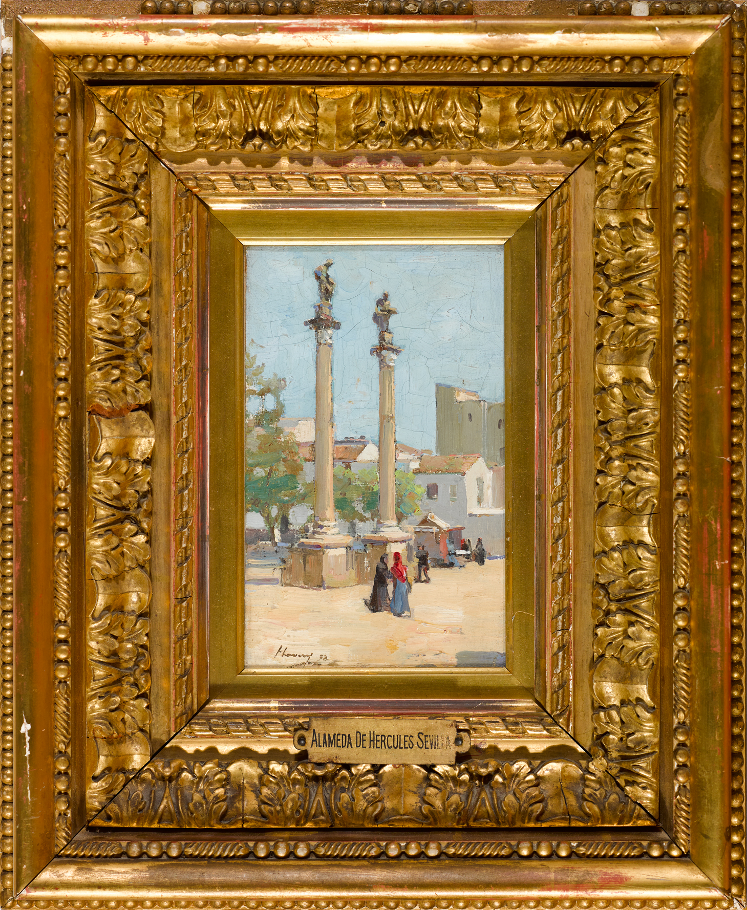 Sir John Lavery RA RSA RHA (1856-1941) ALAMEDA DE HERCULES, SEVILLA, 1892 oil on canvas laid on - Image 2 of 4