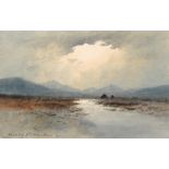 William Percy French (1854-1920) SUNLIT BOG LAKE watercolour signed lower left 7 by 10.50in. (17.8