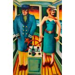 Graham Knuttel (b.1954) CAPTAIN AND HIS WIFE ON THE MARIE CELESTE oil on canvas; (unframed) signed