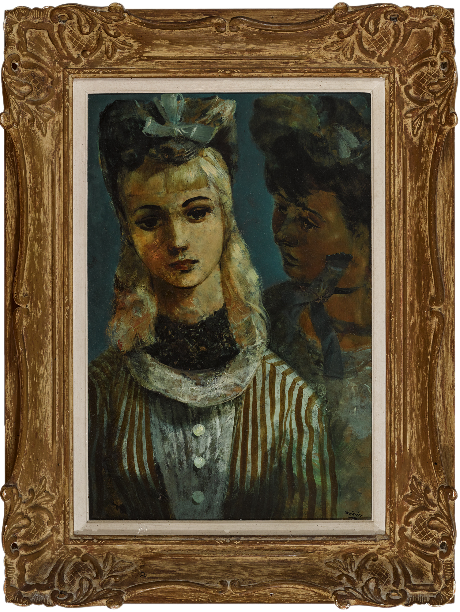 Daniel O'Neill (1920-1974) STAGE GIRLS oil on board signed lower right; titled on reverse 21 by - Image 2 of 4