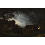 William Sadler II (c.1782-1839) A COASTAL INLET BY MOONLIGHT oil on panel 11.50 by 17in. (29.2 by