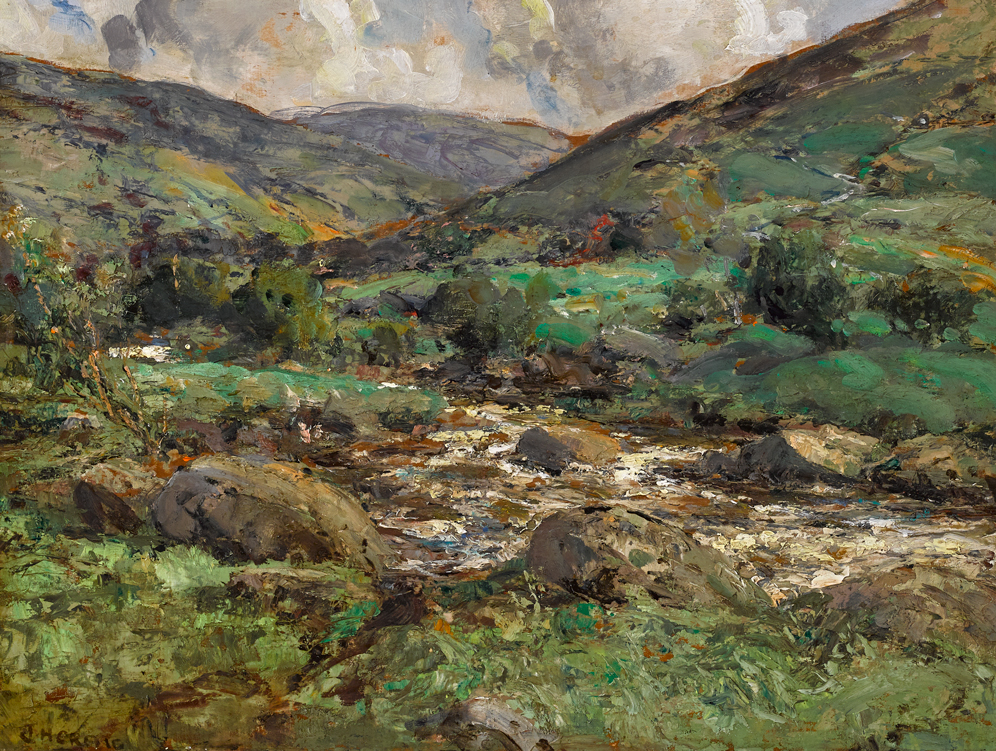 James Humbert Craig RHA RUA (1877-1944) CUSHENDUN GLEN [GLENS OF ANTRIM] oil on board signed lower