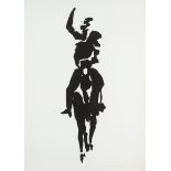 Louis le Brocquy HRHA (1916-2012) THE TÁIN. HORSEMAN, 1969 lithographic brush drawing; (no. 24