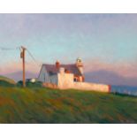 Tom Roche (b.1940) DINGLE LIGHTHOUSE, COUNTY KERRY oil on board signed lower right 16 by 20in. (40.6