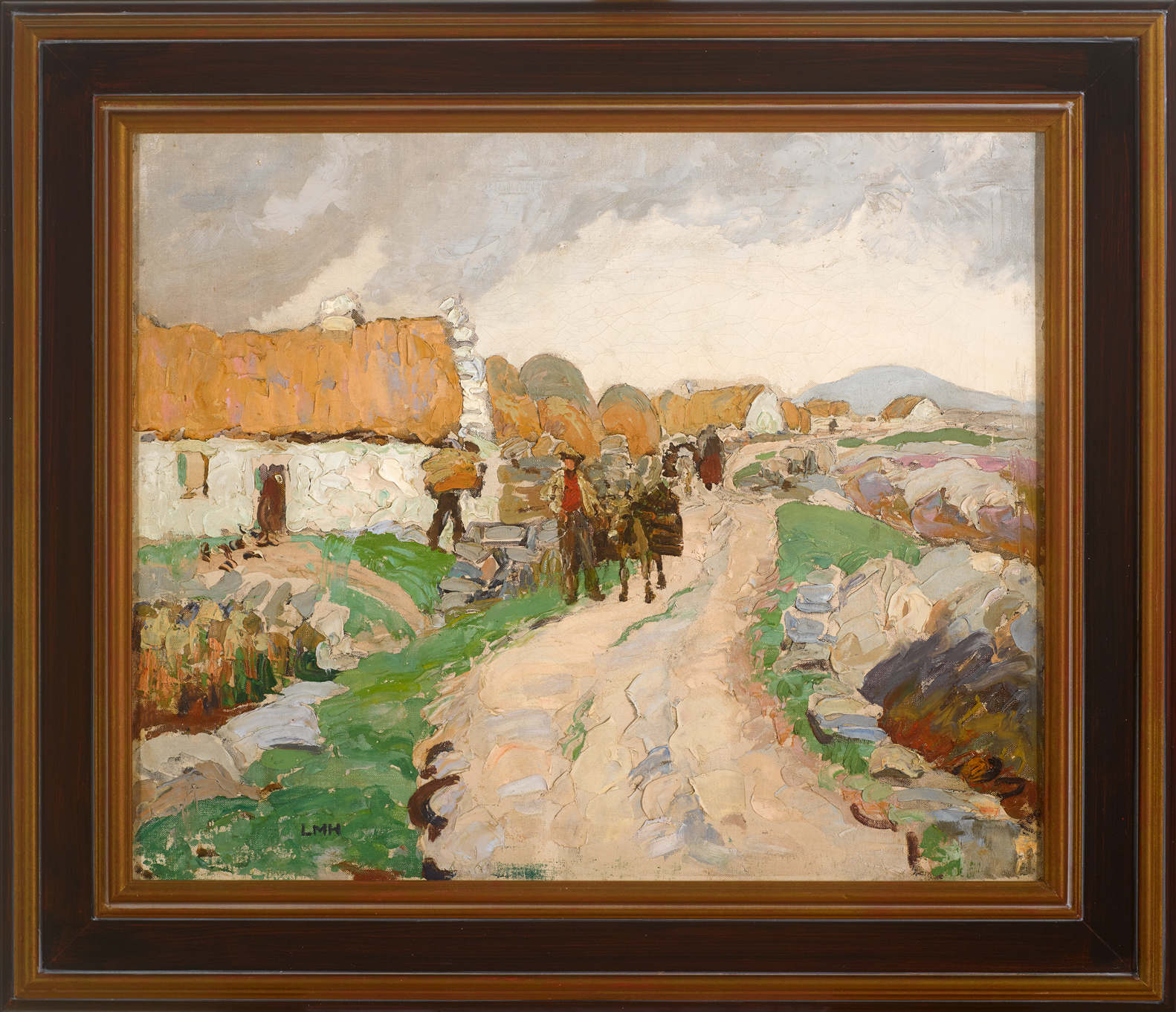 Letitia Marion Hamilton RHA (1878-1964) COTTAGES IN THE WEST (DOOAGH, ACHILL ISLAND) oil on canvas - Image 2 of 4