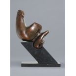 Anna Linnane (b.1965) YOUNG EAGLE bronze on black marble base; (from an edition of 9) signed at