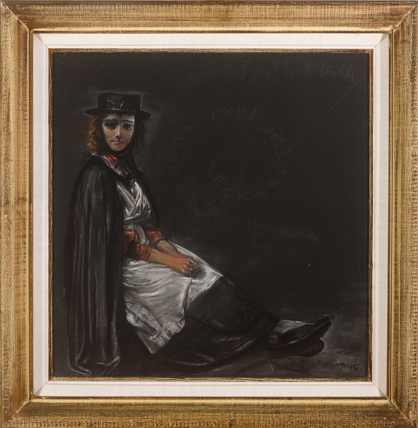 Seán Keating PPRHA HRA HRSA (1889-1977) THE TALLYMAN'S WIFE pastel signed lower right 20.50 by 20in. - Image 2 of 4