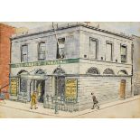 Harry Kernoff RHA (1900-1974) THE ABBEY THEATRE, MARLBOROUGH STREET, DUBLIN watercolour signed lower