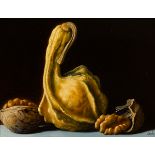 Stuart Morle (b.1960) GOURD AND WALNUTS, 2020 oil on copper signed lower right 4.75 by 6.75in. (12.1