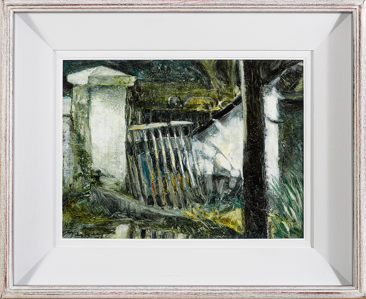 Donald Teskey RHA (b.1956) BROKEN GATE, NEAR MILLTOWN, DUBLIN oil on canvas laid on board signed - Image 2 of 4