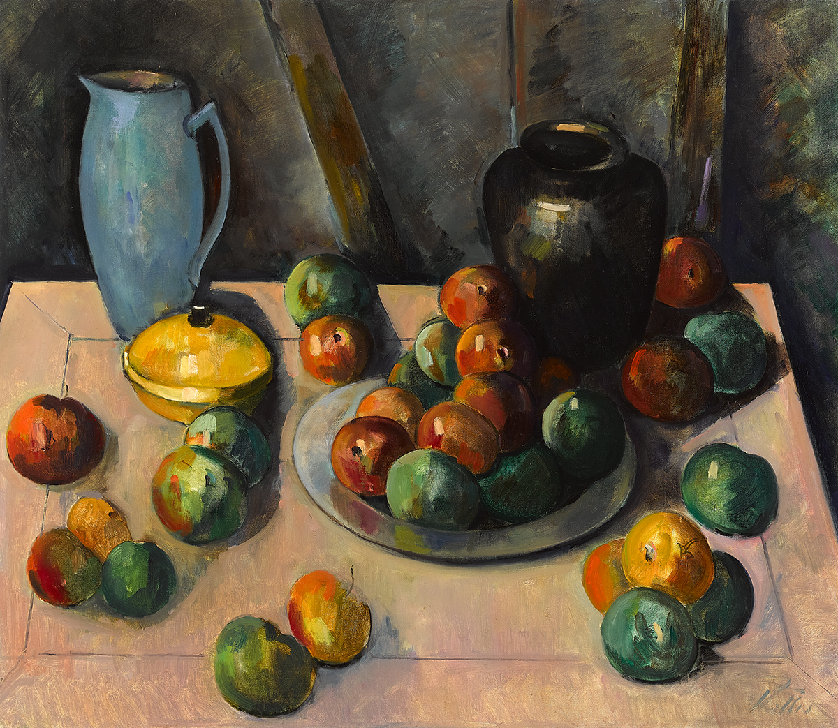 Peter Collis RHA (1929-2012) STILL LIFE WITH PEWTER PLATE oil on canvas signed lower right; with