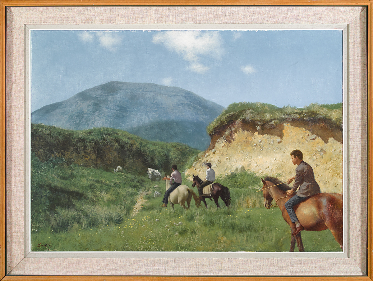 Patrick Hennessy RHA (1915-1980) MOUNTAIN TREK oil on canvas signed lower left 25 by 35in. (63.5 - Image 2 of 5
