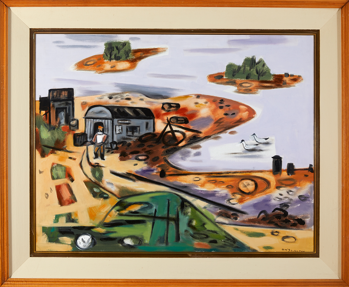 Norah McGuinness HRHA (1901-1980) BOG FARM oil on canvas signed lower right; inscribed [6] on canvas - Image 2 of 5